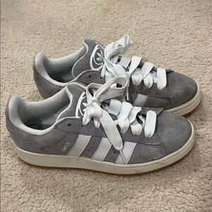 Adidas Suede Gray and White Sneakers Campus Mens 8.5
